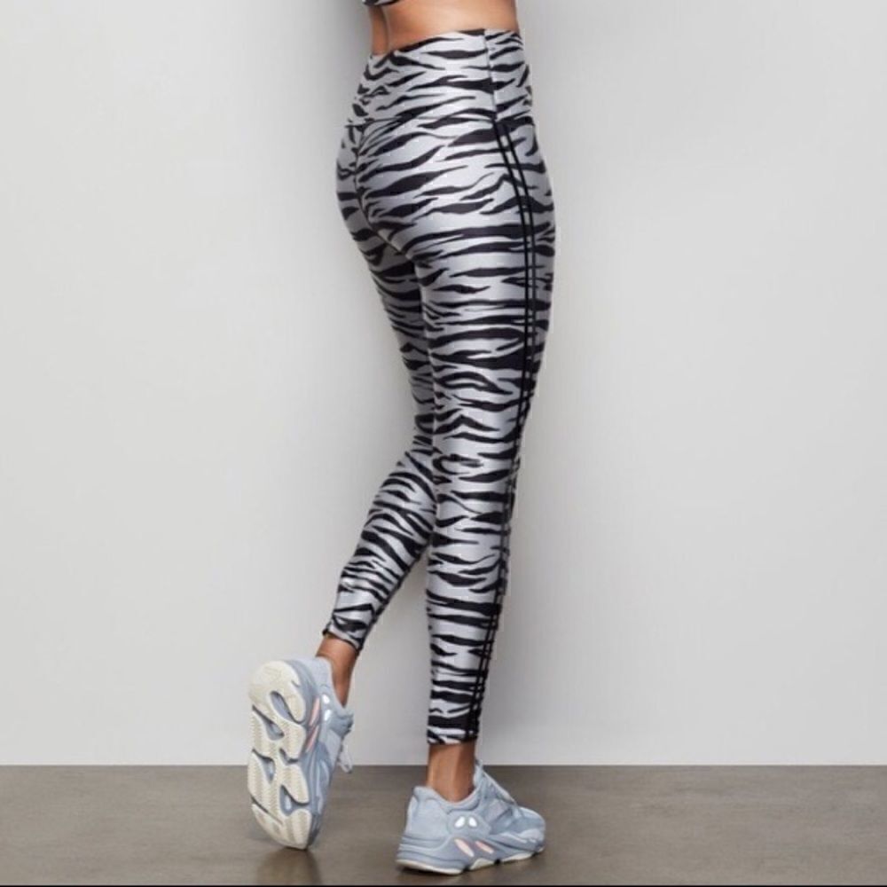 New! Good American High Waist Zebra Animal Print Leggings Active Athletic Tights